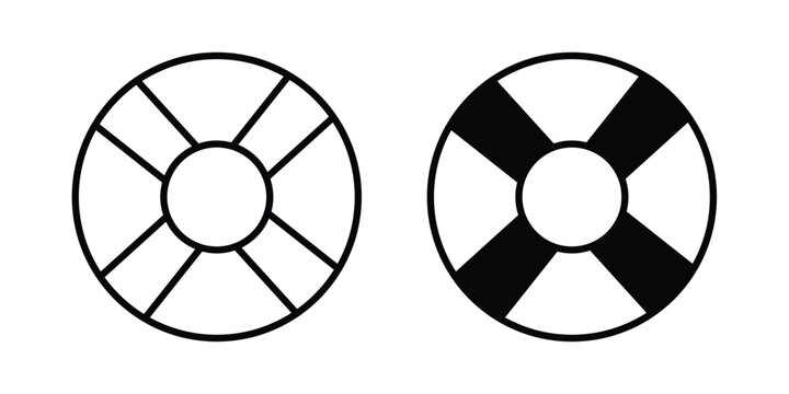 Life buoy icon collection, linear icons set with solid style