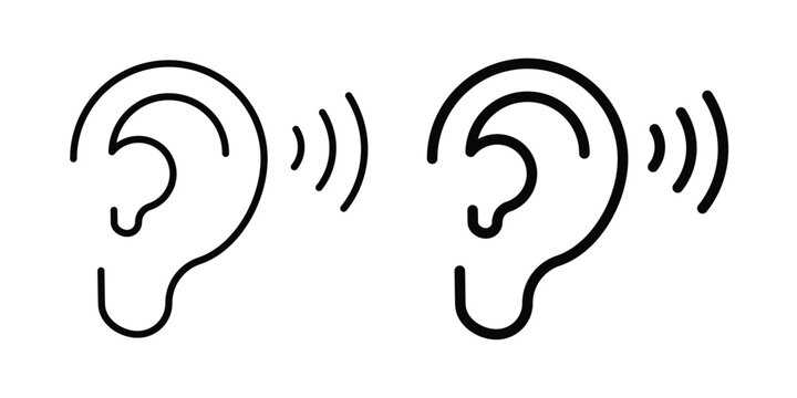 Listening icon collection, linear icons set with solid style