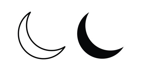 Moon icon collection, linear icons set with solid style © Joss