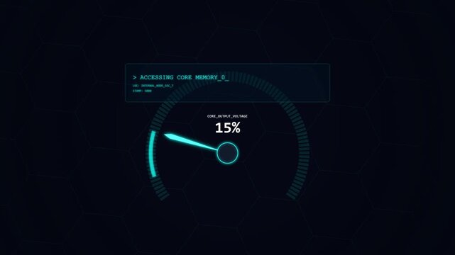 Futuristic Quantum Link Interface Monitoring Core Output Voltage Levels
