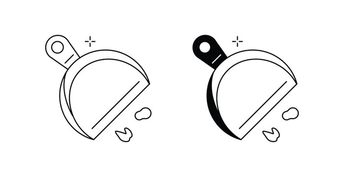 Dustpan set icon with white background vector stock illustration