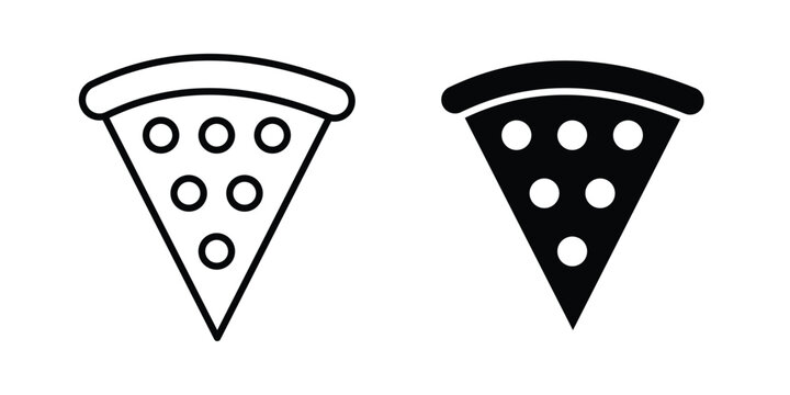 Pizza icon collection, linear icons set with solid style