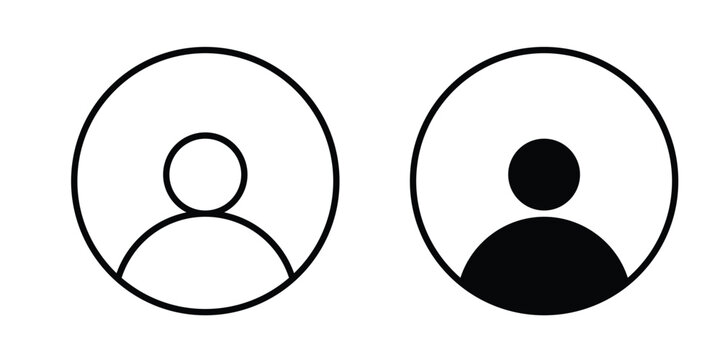 Profile icon collection, linear icons set with solid style