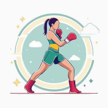 Female Boxer in Action