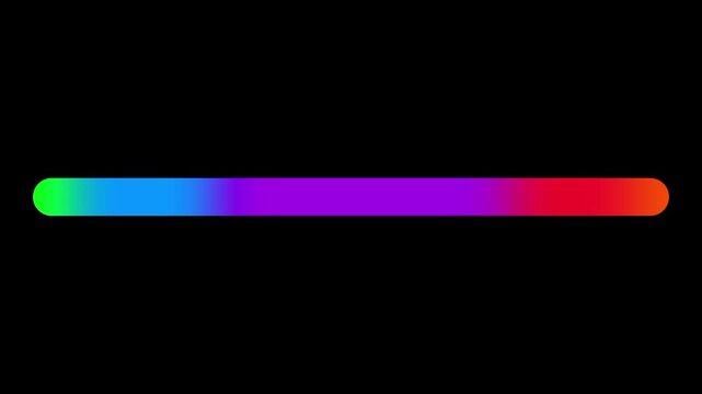 A single vibrant rainbow horizontal bar showing full color spectrum from red through green to blue on a dark background