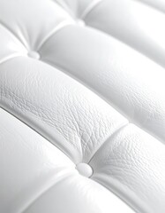 Fototapeta premium Close-up abstract texture of tufted white leather upholstery.