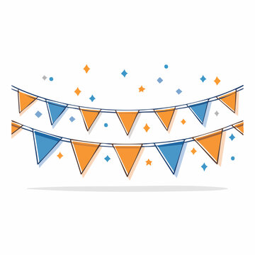 Festive Bunting Flags and Confetti
