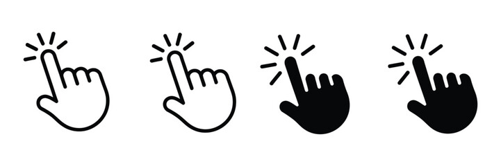 Fototapeta premium Hand Cursor Icons, Click Pointer Signs And Navigation Symbols, User Interface And Web Control Vector Design.