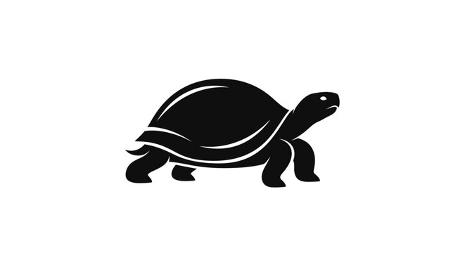 Black silhouette of a turtle walking 2.