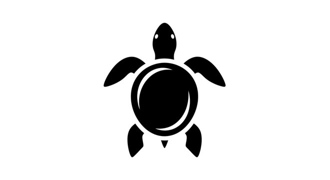 Black silhouette of a turtle.