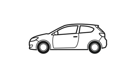 Fototapeta premium Side View of a Small Hatchback Car.