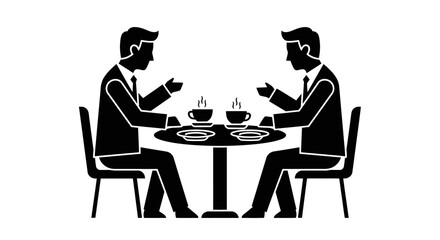 Fototapeta premium Two men sitting at a table 1.