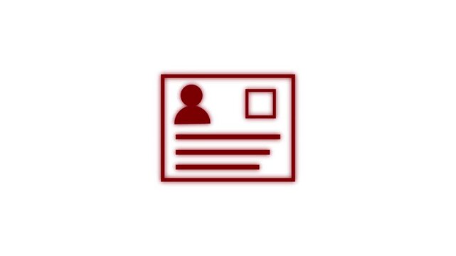 Minimalist corporate business card animation with profile avatar and contact information placeholders against white background featuring smooth line transitions for identity presentation