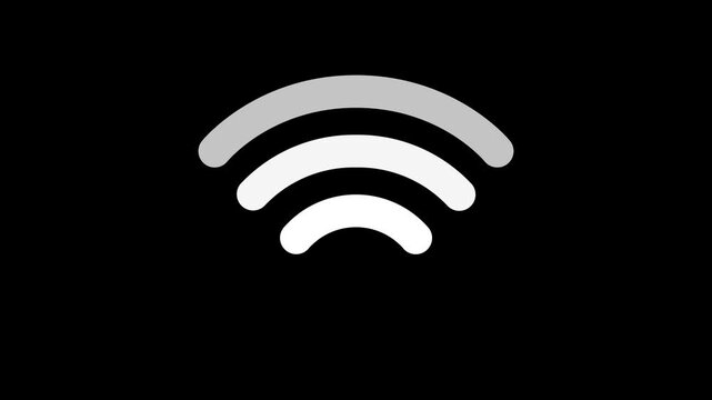 Animation of Wifi Signal on transparent background. Full HD. 4K