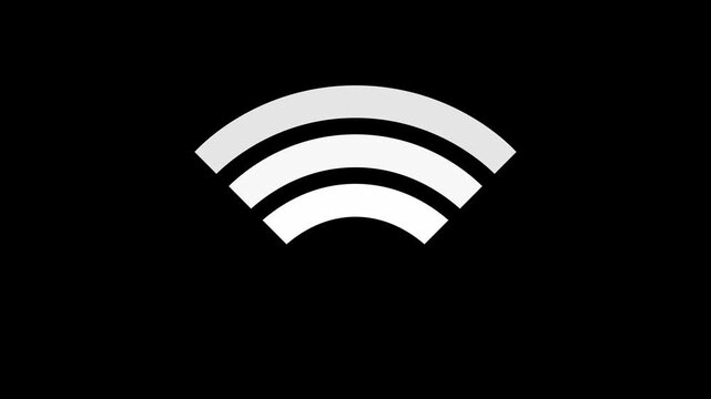 Animation of Wifi Signal on transparent background. Full HD. 4K