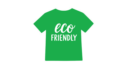 Green t shirt with eco friendly text flat silhouette © MdShifulIslam