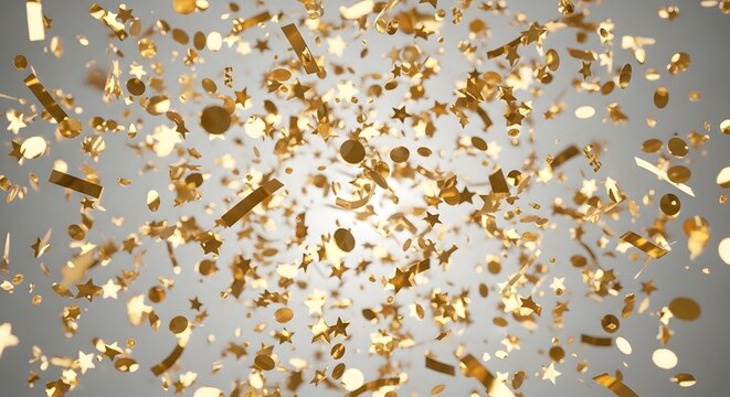 Golden Confetti Celebration Background for Festive Events.