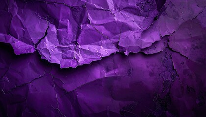 Deep purple wrinkled paper texture with cracks.
