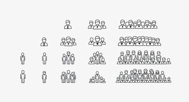 People icons various group sizes