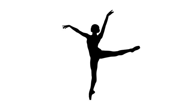 Silhouette of a Female Ballet Dancer.