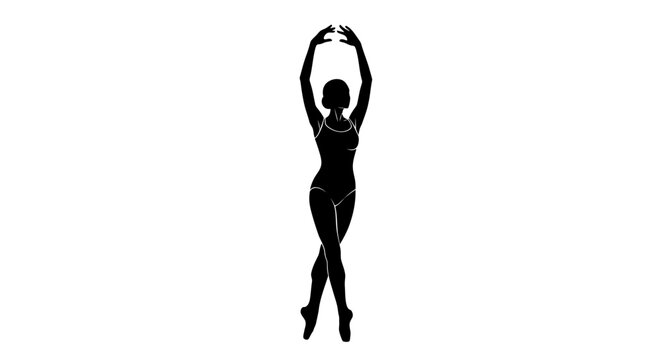 Silhouette of a woman dancing freely.