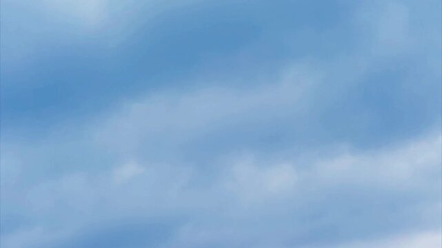Beautiful white clouds moving shining through fog in blue sky, white clouds 4K stock footage. flight over the clouds with strong wind amazing cloudscape. 