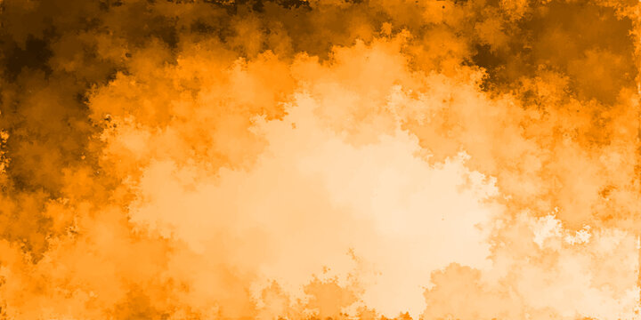 Abstract grunge fire background with a hot orange flame texture and yellow vintage paper paint design