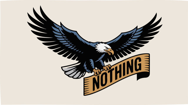 Bald eagle, American symbol, vector illustration, nothing banner