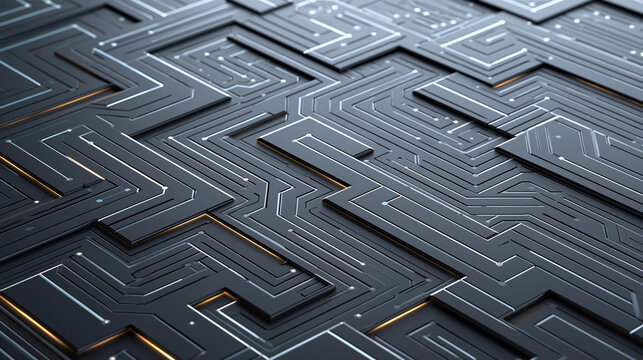 Futuristic Circuit Board Pattern with Glowing Lines, a High-Tech Digital Background for Modern Technology Concepts