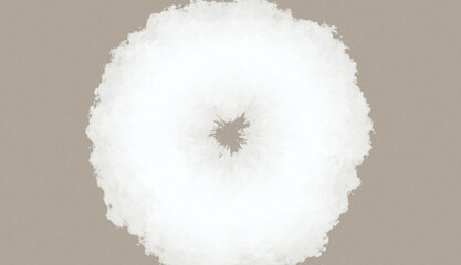 White cotton pad with brown stain isolated on neutral background minimal clean design © Muhammad