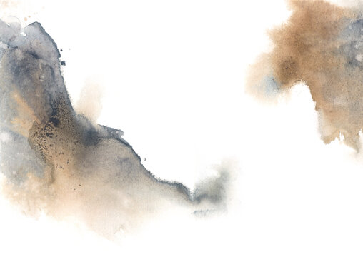 Abstract Misty Watercolor Background with Earthy Morandi Tones