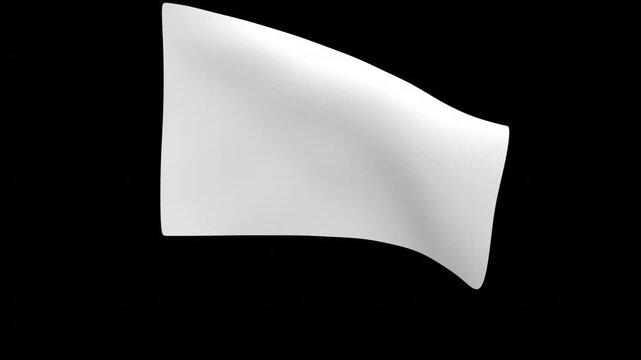 White flag &ndash; 3d render looped with alpha channel.