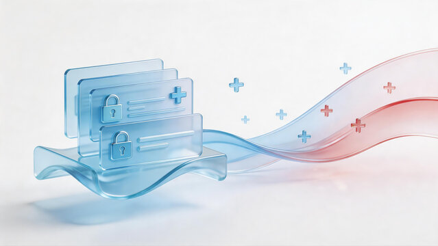 Transparent digital cards with lock icons
