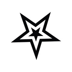 Obraz premium black and white star icon vector