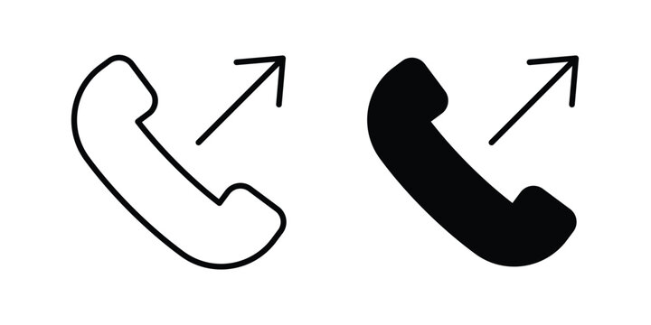 Call outgoing icon. web black icon design.