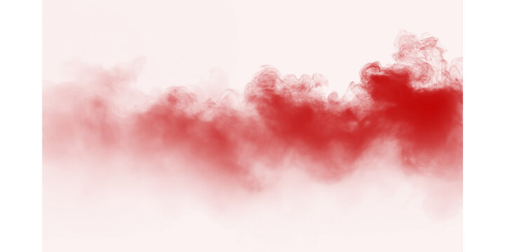 Red smoke floating against a dark black background creates a cinematic mist effect for dramatic horror mystery art theme
