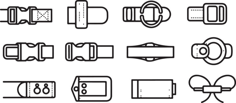 Collection of simple household objects and tools illustrations Vector
