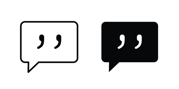Comment quote icon. web black icon design.