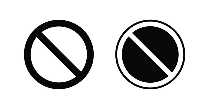 Prohibition sign symbol no entry forbidden icon.