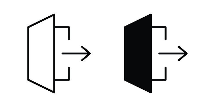 Exit icon. web black icon design.