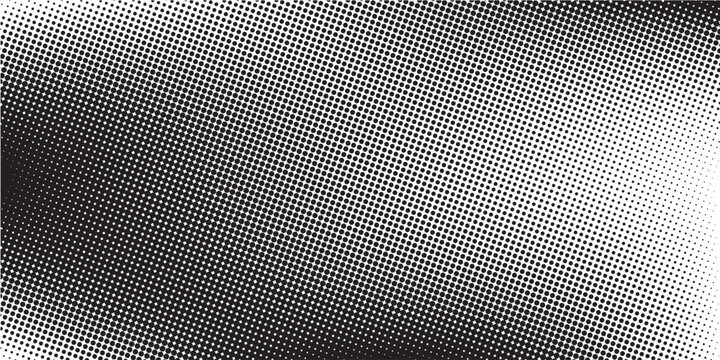 Monochrome halftone background with a gradient of dots creating a modern and minimalist design element EPS vector