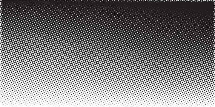 Monochrome halftone background with a gradient of dots creating a modern and minimalist design element EPS vector