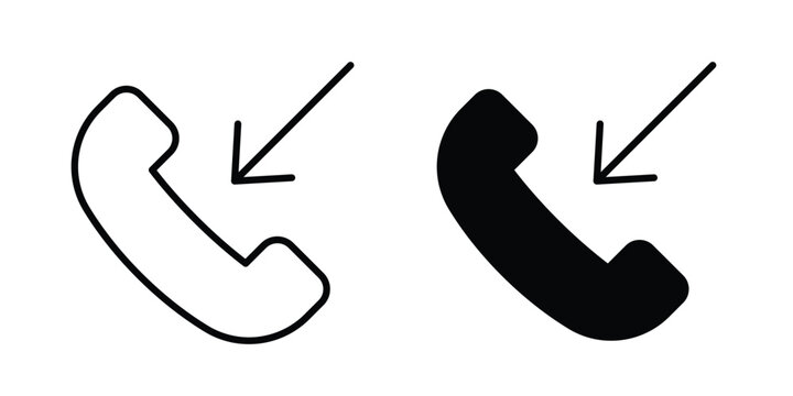 Incoming Call icon. web black icon design.