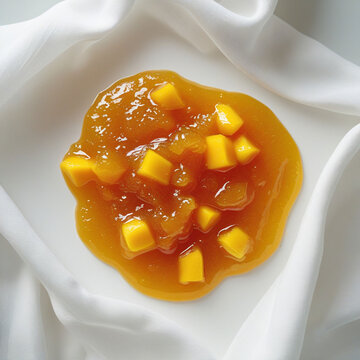 A vibrant and juicy mango jam