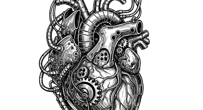 Mechanical Heart with Gears and Tubes.