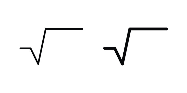 Square root icon. web black icon design.
