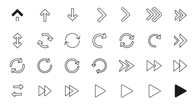 Set of arrow and directional symbols