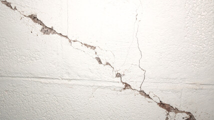 Fototapeta premium Cracked Wall Surface with Textured Finish in Bright White Color