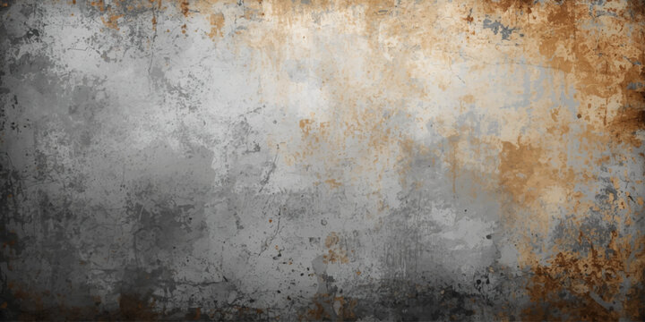 An old, aged, and dirty grunge metal wall background with a dark, rough textured pattern of rust and vintage brown paint