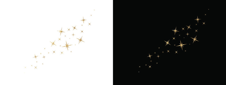 shiny glitter overlay effect, magical sparkles star particles PNG, on Transparent background